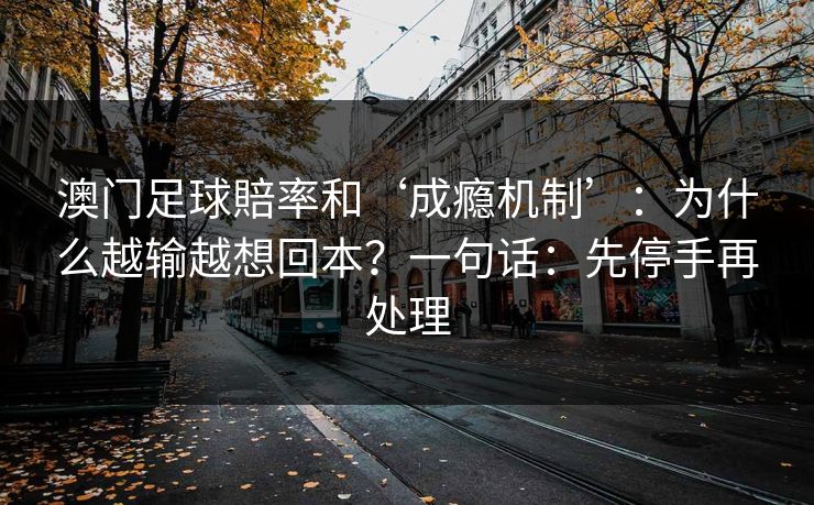 澳门足球賠率和‘成瘾机制’：为什么越输越想回本？一句话：先停手再处理