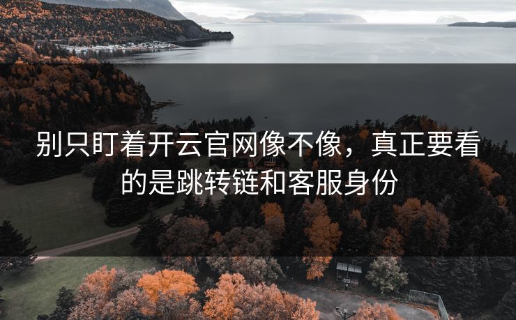 别只盯着开云官网像不像，真正要看的是跳转链和客服身份